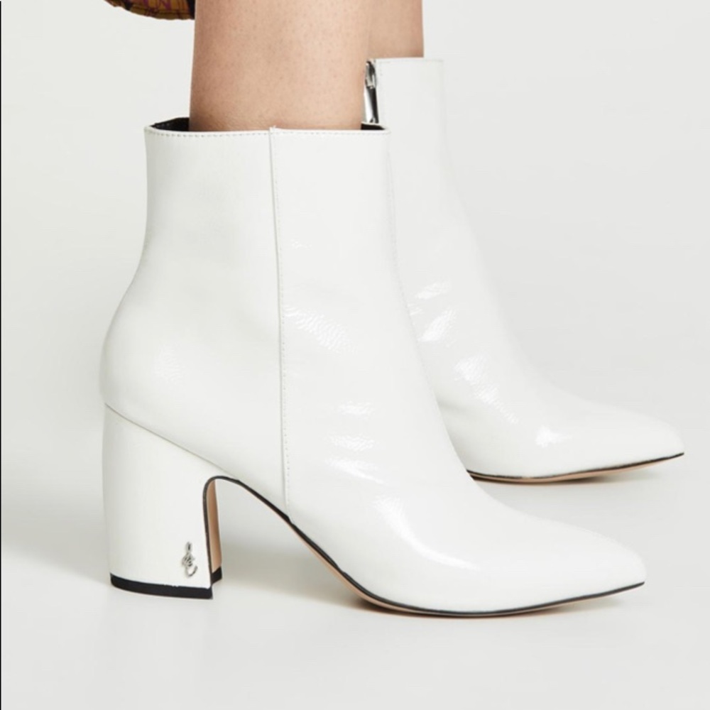 Sam Edelman White Leather Hilty Boots